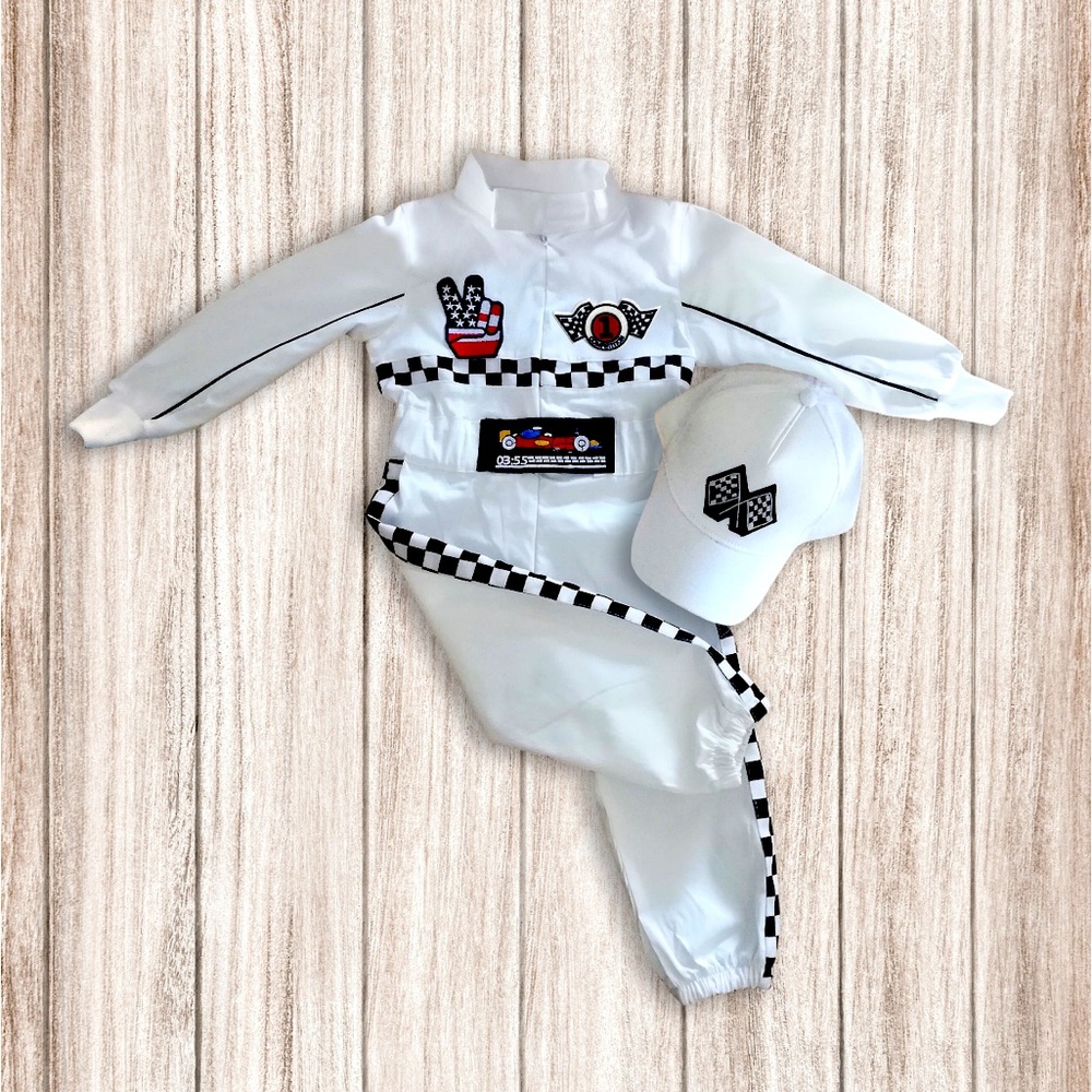 Toddler race car driver costume